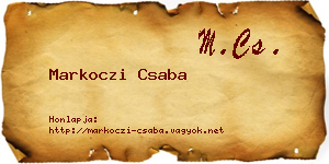 Markoczi Csaba névjegykártya